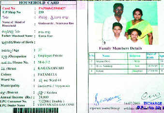 White ration card holders